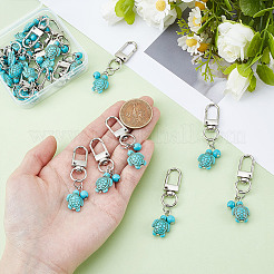 20Pcs Sea Turtle Synthetic Turquoise Pendant Decration&nbsp;HJEW-NB00237