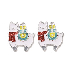 Christmas Theme Rack Plating Alloy Enamel Pendants&nbsp;PALLOY-O109-34P