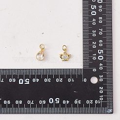 16Pcs 8 Style Brass Micro Pave Cubic Zirconia Charms&nbsp;KK-SZ0006-15