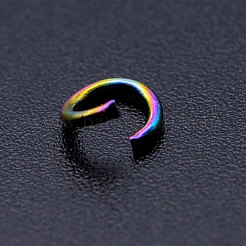 Ion Plating(IP) 201 Stainless Steel Open Jump Rings&nbsp;STAS-S105-JN511-A