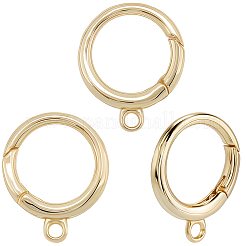 6Pcs Brass Spring Gate Rings&nbsp;KK-SC0006-40