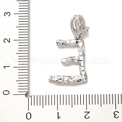 Rack Plating Brass Micro Pave Cubic Zirconia European Dangle Charms&nbsp;KK-L210-015P-E