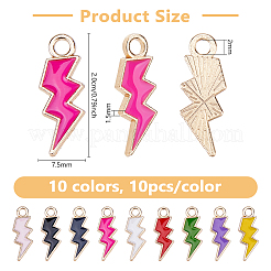 100Pcs 10 Colors Alloy Enamel Pendants&nbsp;ENAM-DC0001-92
