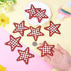 8Pcs Star with Lattice Computerized Embroidery Polyester Iron on/Sew on Patches&nbsp;PATC-TA0001-49B