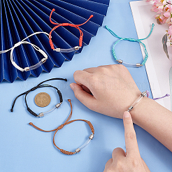 6Pcs 6 Color Glass Tube Urn Link Bracelets Set&nbsp;BJEW-AB00005