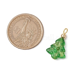 5Pcs Glass Pendants with Brass Beads&nbsp;PALLOY-JF03033