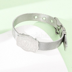 304 Stainless Steel Watch Band Chain Bracelets for Women Men&nbsp;BJEW-P386-09P-M