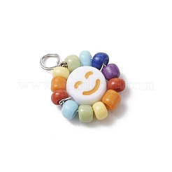 Acrylic & Glass & Copper Pendants&nbsp;PALLOY-JF03892-01