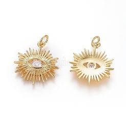 Brass Micro Pave Cubic Zirconia Pendants&nbsp;ZIRC-G166-12G