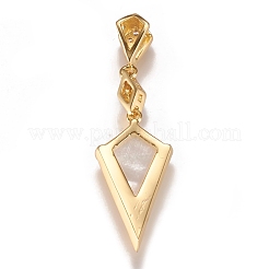 Brass Micro Pave Clear Cubic Zirconia Pendants&nbsp;ZIRC-F121-01B-G