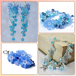 15 Styles Flower & Leaf Transparent Acrylic Beads Caps & Pendants Findings Kits&nbsp;DIY-SC0003-33