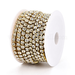 Brass Rhinestone Strass Chains&nbsp;CHC-T001-SS28-01G