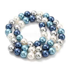 Electroplated Shell Pearl Beads Strands&nbsp;SHEL-F008-03B-07