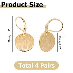 4Pair Brass Leverback Earrings&nbsp;EJEW-HS00002