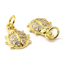 Rack Plating Brass Micro Pave Cubic Zirconia Charms&nbsp;KK-D036-09G