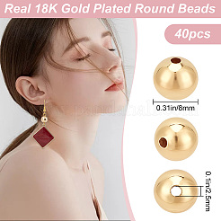 40Pcs Brass Beads&nbsp;KK-BBC0011-43