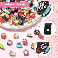 200Pcs 10 Styles Back to School Handmade Polymer Clay Beads&nbsp;CLAY-FS0001-55