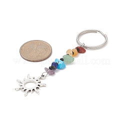 Natural Gemstone Chips Keychains&nbsp;KEYC-JKC00474-06