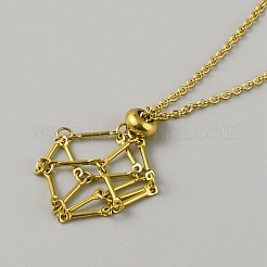 304 Stainless Steel Braided Adjusting Chain Macrame Pouch Empty Stone Holder for Pendant Necklaces Making&nbsp;NJEW-WH0025-01A-G