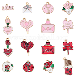 64Pcs 14 Styles Alloy Enamel Pendants&nbsp;ENAM-BM0001-15