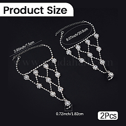 2Pcs Alloy Resin Rhinestone Mittens Bracelets for Women&nbsp;BJEW-CY0001-15