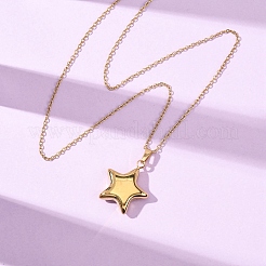 304 Stainless Steel Star Pendant Cable Chain Necklaces for Men Women&nbsp;NJEW-K308-02A-G