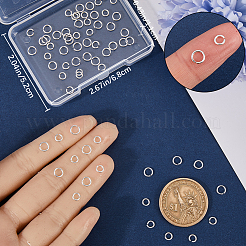 60Pcs 2 Styles 925 Sterling Silver Open Jump Rings&nbsp;STER-BBC0006-21