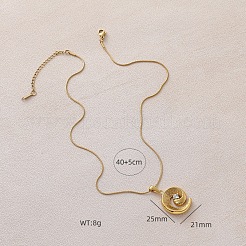 304 Stainless Steel Spiral Shape Pendant Necklaces for Women&nbsp;RE0047