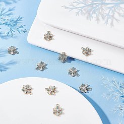 Brass Micro Pave Pale Turquoise Cubic Zirconia Charms&nbsp;ZIRC-BBC0001-09