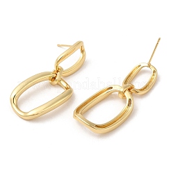 Brass Oval Dangle Stud Earrings Findings&nbsp;KK-Q780-03G
