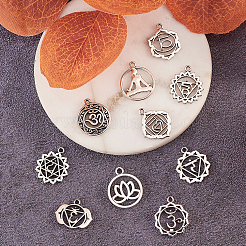 100Pcs 10 Styles Tibetan Style Alloy Pendants&nbsp;TIBEP-CJ0001-50