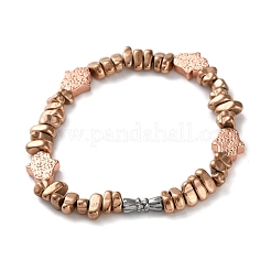 Electroplated Non-magnetic Hematite Chips Stretch Bracelets for Men Women&nbsp;BJEW-G728-04