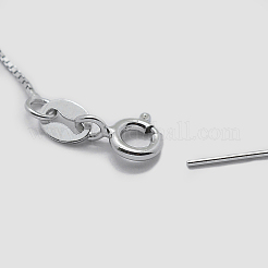 Anti-Tarnish Rhodium Plated 925 Sterling Silver Box Chain Necklaces&nbsp;STER-F039-45cm-05P