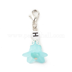 Frosted Flower Transparent Acrylic Pendant Decoration&nbsp;HJEW-JM00628-02
