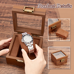 Square Wood Watch Storage Boxes&nbsp;CON-WH0089-36