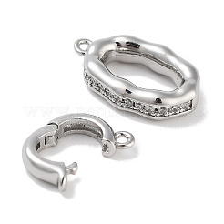 Brass Micro Pave CLear Cubic Zirconia Interlocking Clasps&nbsp;KK-C051-49P