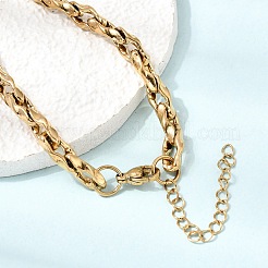 5.5MM 304 Stainless Steel Twisted Oval Link Chain Necklaces for Man and Women&nbsp;SA-CBAB767-18C-G