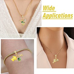 6Pcs 6 Styles Brass Enamel European Dangle Charms&nbsp;KK-CJ0003-95