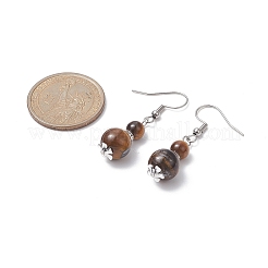 Natural Mixed Gemstone Gourd Dangle Earrings&nbsp;EJEW-JE05259
