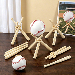 10 Sets Wooden Mini Bat Baseball Stands&nbsp;ODIS-TW0001-06B