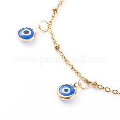 Evil Eye Lampwork Charm Anklets Sets&nbsp;AJEW-AN00421