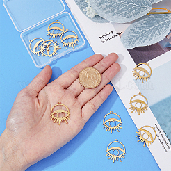 12Pcs PVD Vacuum Plating 201 Stainless Steel Pendants&nbsp;STAS-DC0007-15
