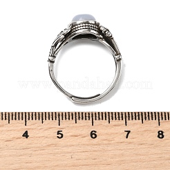 Natural Blue Lace Agate Finger Rings&nbsp;RJEW-A084-05AS-10