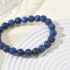Natural Lapis Lazuli Round Beaded Stretch Bracelets&nbsp;GG-CBA12F1-02A-09