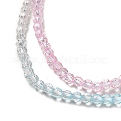 Transparent Gradient Color Glass Beads Strands&nbsp;GLAA-H021-01A-17