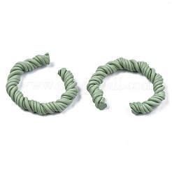 Polymer Clay Twist Rope Open Ring&nbsp;CLAY-N010-031-04