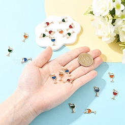 20Pcs 4 Colors Alloy Enamel Pendants&nbsp;ENAM-YW0006-70