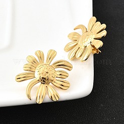 304 Stainless Steel Flower Stud Earrings&nbsp;EJEW-P312-03A-G