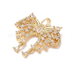 Brass Micro Pave Clear Cubic Zirconia Pendants&nbsp;CU-CBA3371-07G