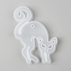 Halloween DIY Cat Shape Pendant Silicone Molds&nbsp;DIY-P006-40